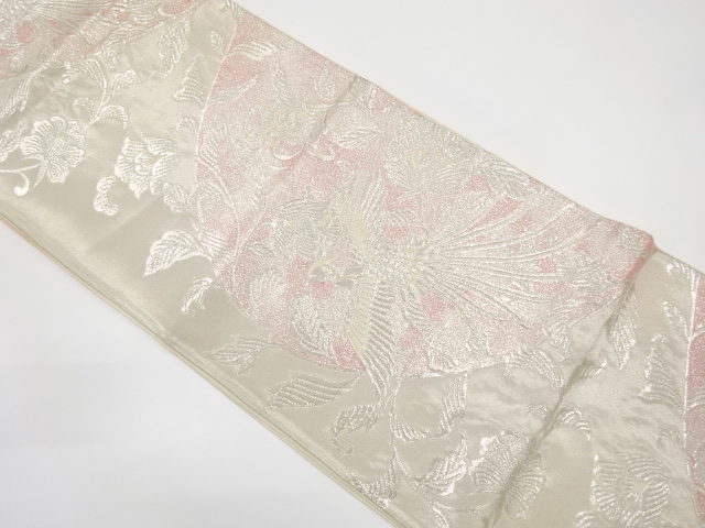 鳳凰に花唐草模様織り出し袋帯